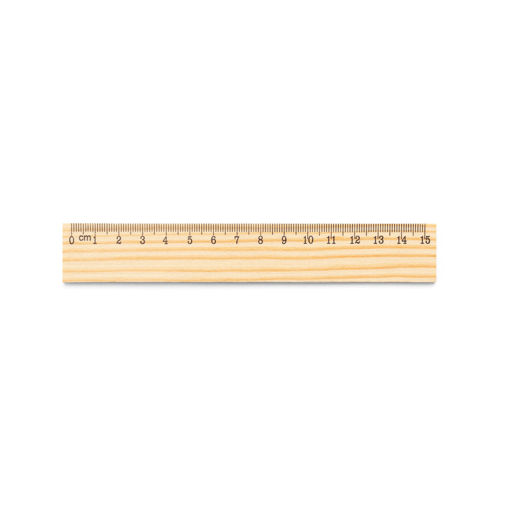Wesley 15. Pine Wood Ruler With 15 Cm Scale