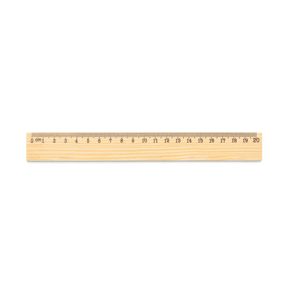 Wesley 20. Pine Wood Ruler With 20 Cm Scale