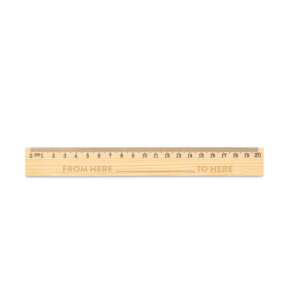 Wesley 20. Pine Wood Ruler With 20 Cm Scale