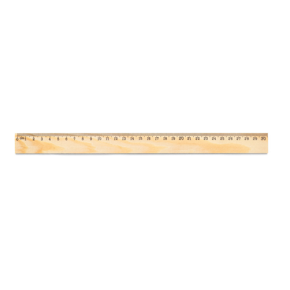 Wesley 30. Pine Wood Ruler With 30 Cm Scale
