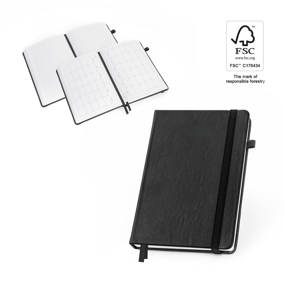 Heaney. Water-Based Pu Notebook With Integrated Monthly Planner And Lined Pages