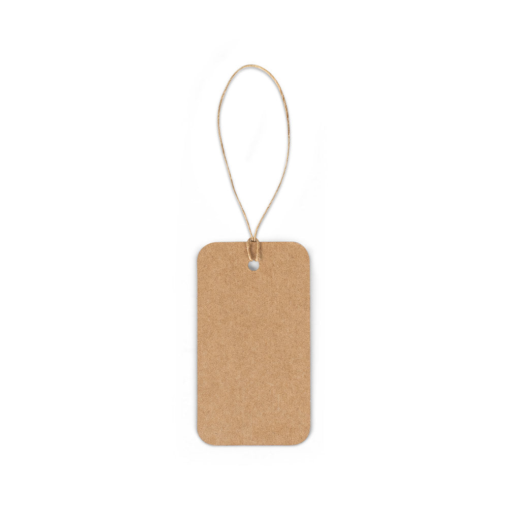 Label Rectangular. Label Made From 100% Recycled Paper (700 G/M²) In A Rectangular Shape