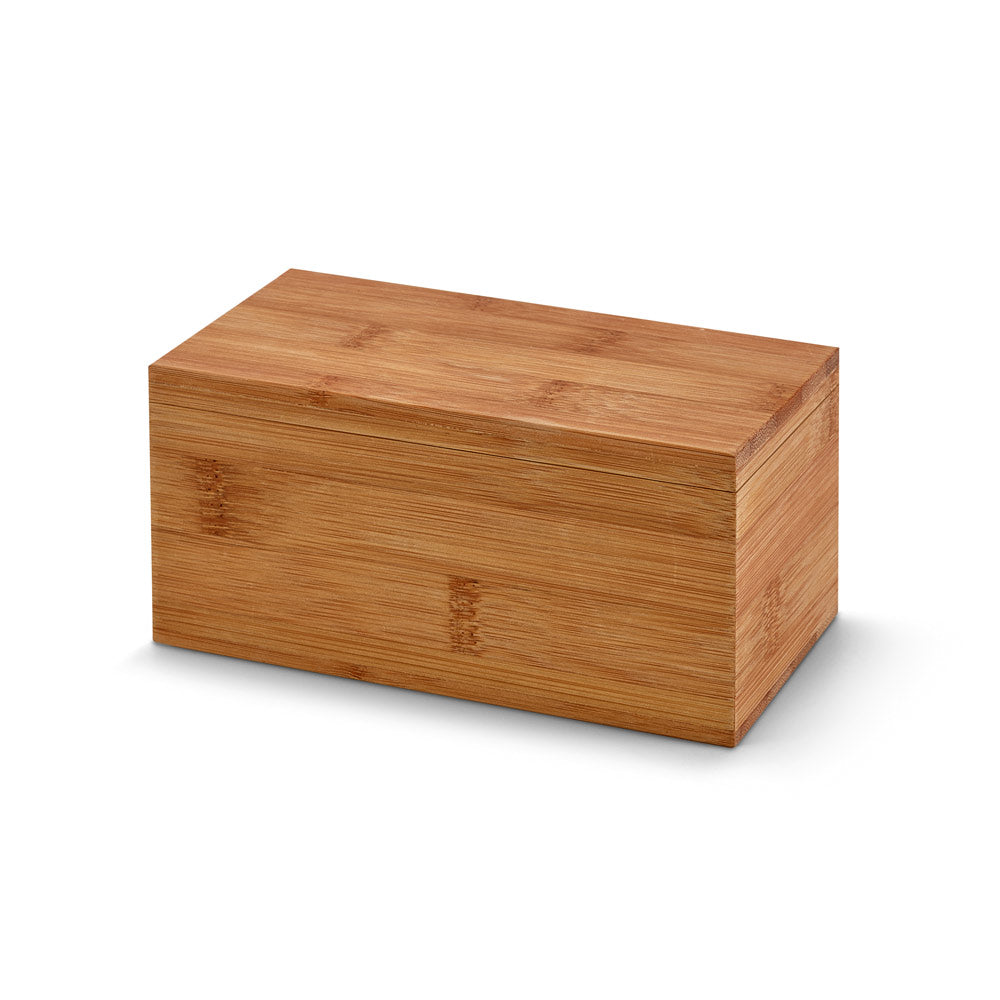 Burdock. Bamboo Tea Box With 2 Compartments And Magnet Closure