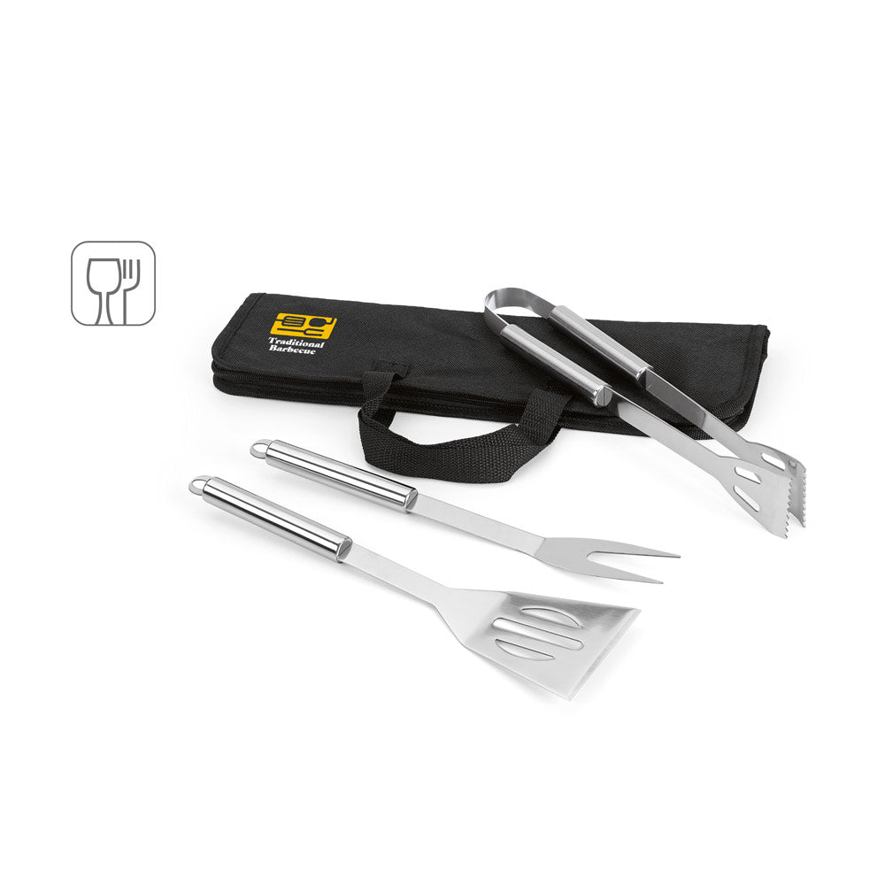 Soares. Barbecue Set With 3 Stainless Steel Pieces