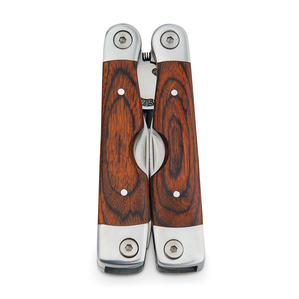 Magnum. Folding Pliers With Multi-Function Tools In Stainless Steel And Wood