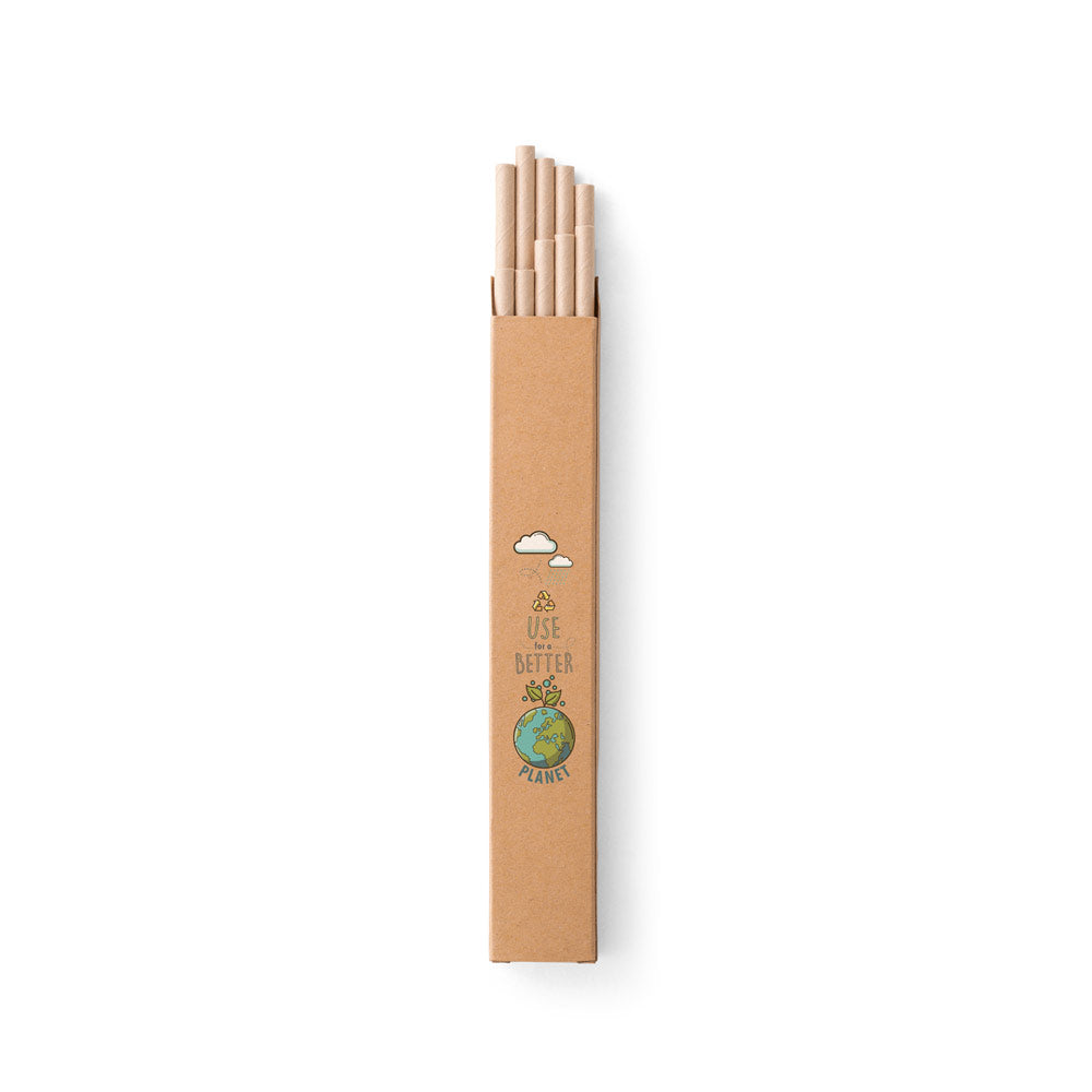 Lamone. Set Of 10 Kraft Paper Straws