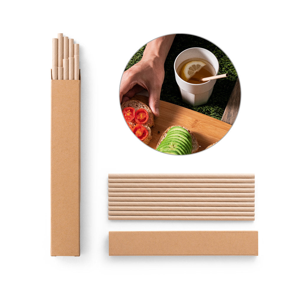 Lamone. Set Of 10 Kraft Paper Straws