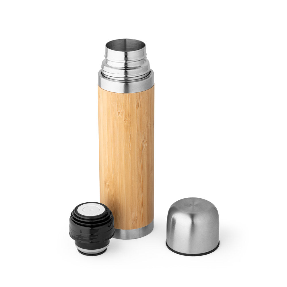 Ceylon. Bamboo And Stainless Steel Thermos 450 Ml