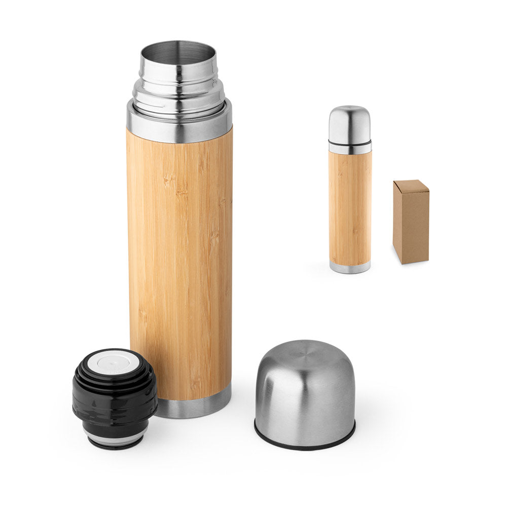 Ceylon. Bamboo And Stainless Steel Thermos 450 Ml