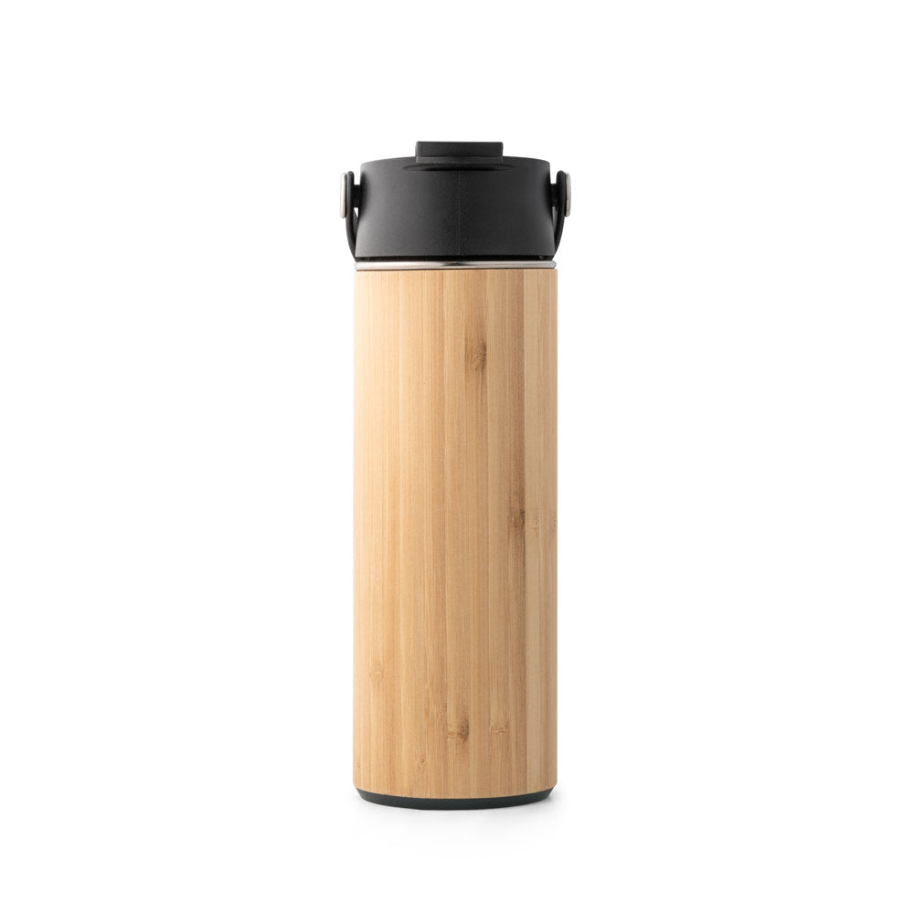 Laver. Thermos Bottle In Bamboo, Stainless Steel And Pp 440 Ml
