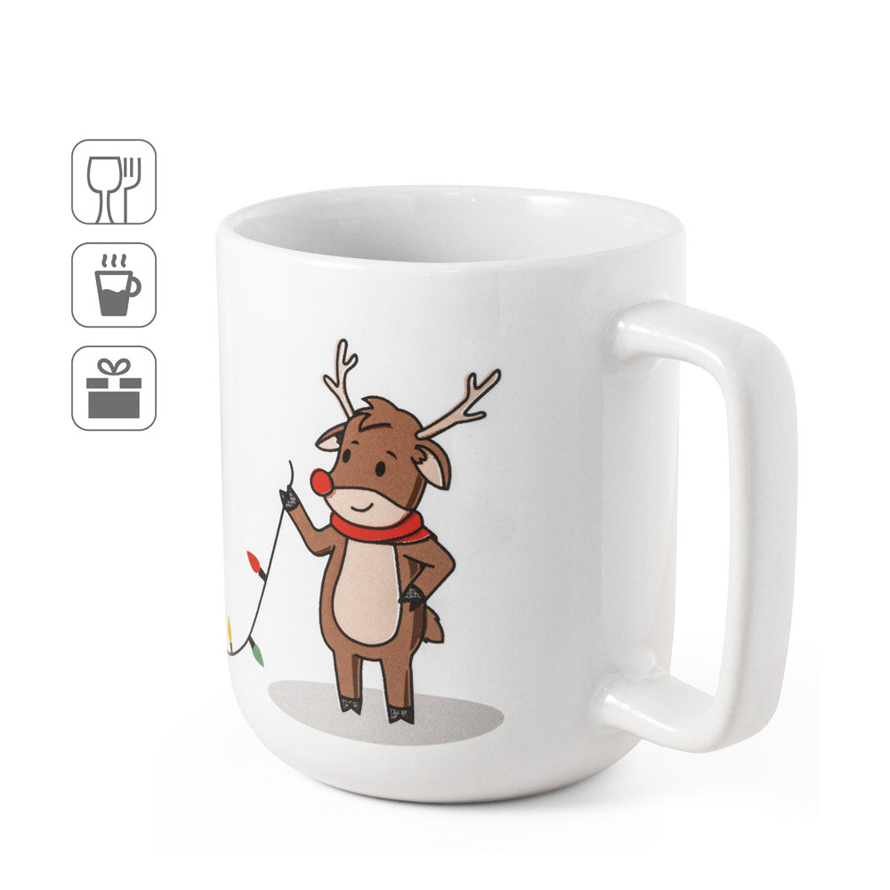 Reindeer. Mug With Christmas Print 330 Ml