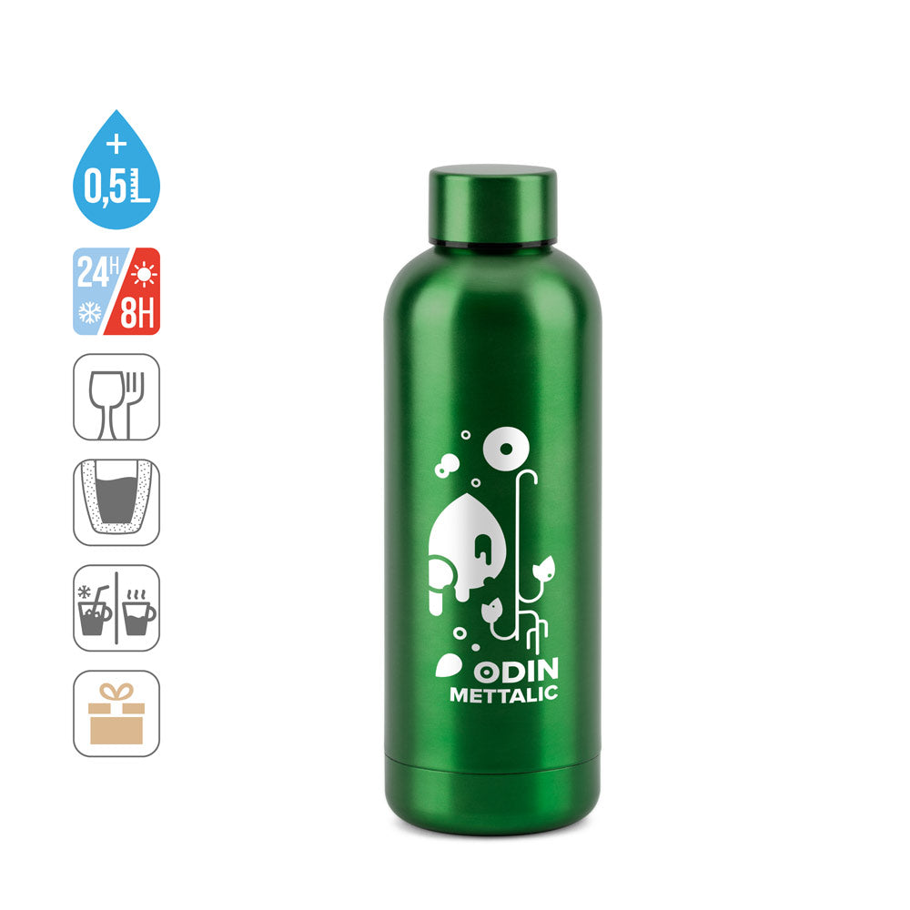 Odin Mettalic. Bottle In 90% Recycled Stainless Steel 550 Ml
