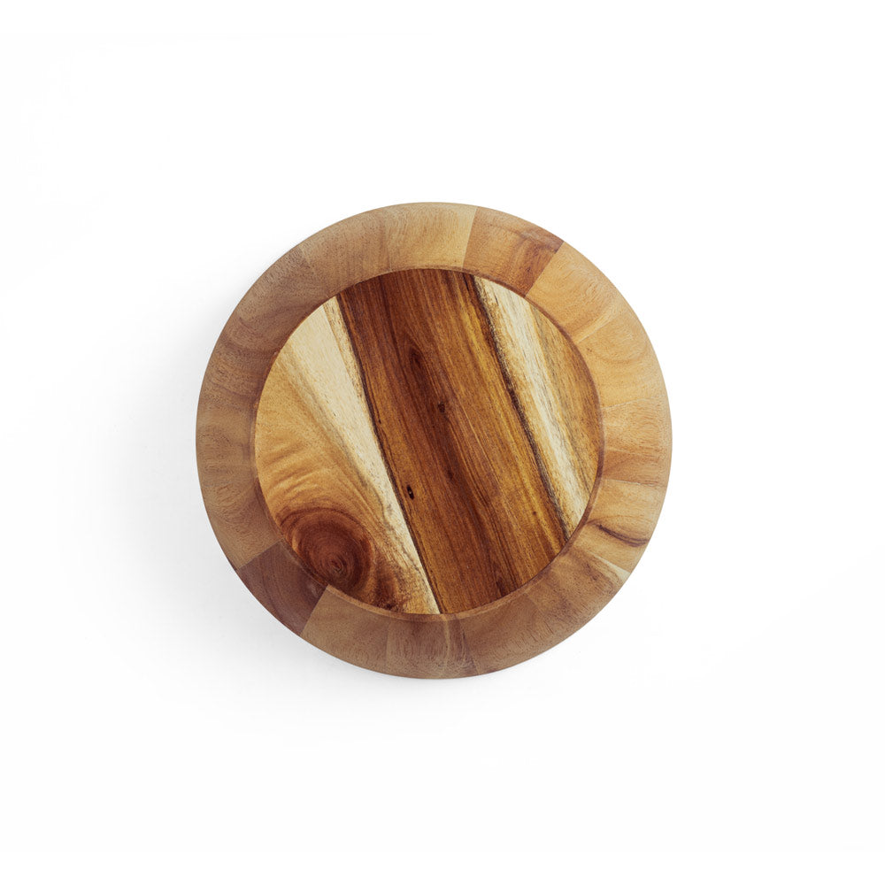 Sage. Round Acacia Wood Salad Bowl