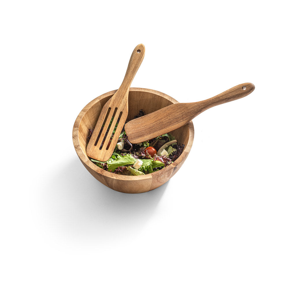Sage. Round Acacia Wood Salad Bowl