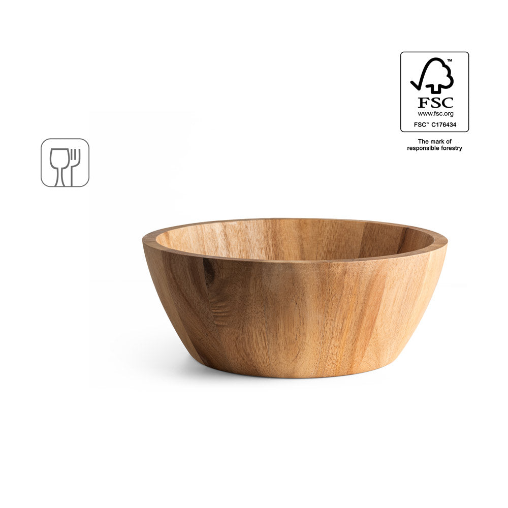 Sage. Round Acacia Wood Salad Bowl