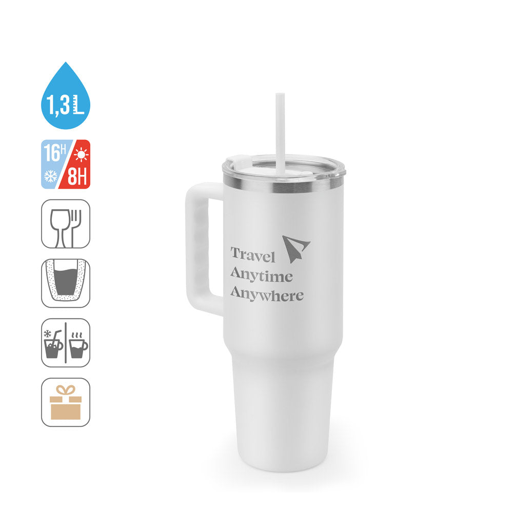 Joyner Xl. Large Stainless Steel Travel Cup (91% Recycled) With Vacuum Insulated Double Wall And A Matt Finish 1300 Ml