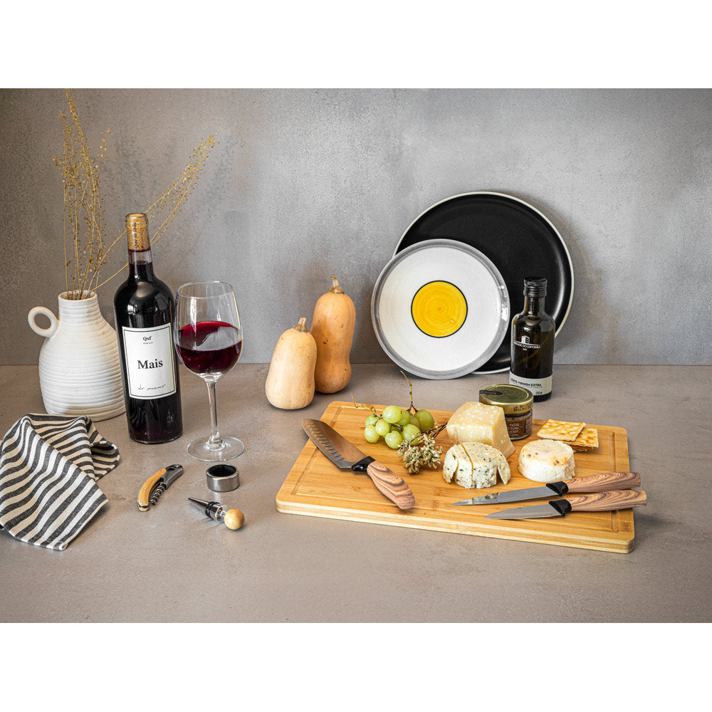 Savory. Bamboo And Stainless Steel Wine Set