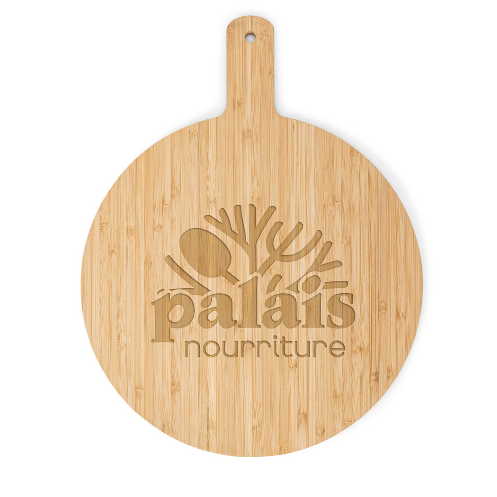 Cheesano. Round Shaped Bamboo Serving Board