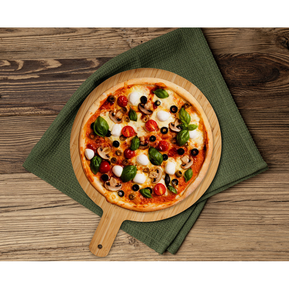 Cheesano. Round Shaped Bamboo Serving Board