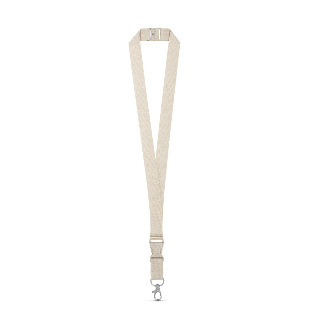 Ballina. 100% Cotton Lanyard With Metal Carabiner
