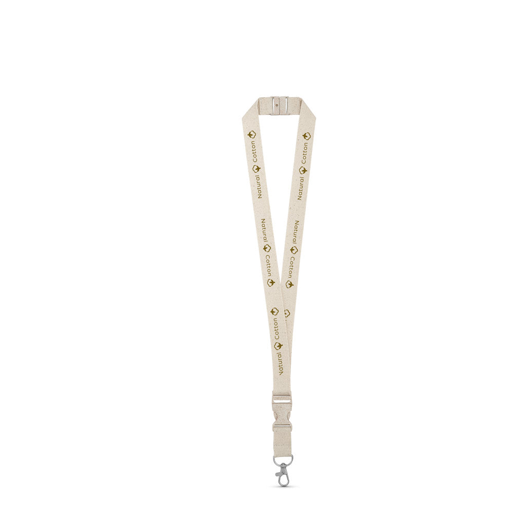 Ballina. 100% Cotton Lanyard With Metal Carabiner