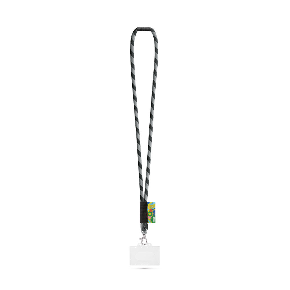 Watford. Set Lanyard Tube Long (Ø 7 Mm) With Hook Trigger Snap 9 Mm, Safety Lock Ø 7 Mm And Rigid Id Badge / Card Holder 91 X 68 Mm