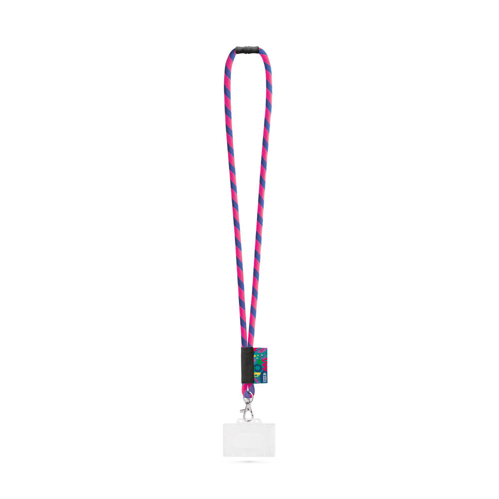Watford. Set Lanyard Tube Long (Ø 7 Mm) With Hook Trigger Snap 9 Mm, Safety Lock Ø 7 Mm And Rigid Id Badge / Card Holder 91 X 68 Mm