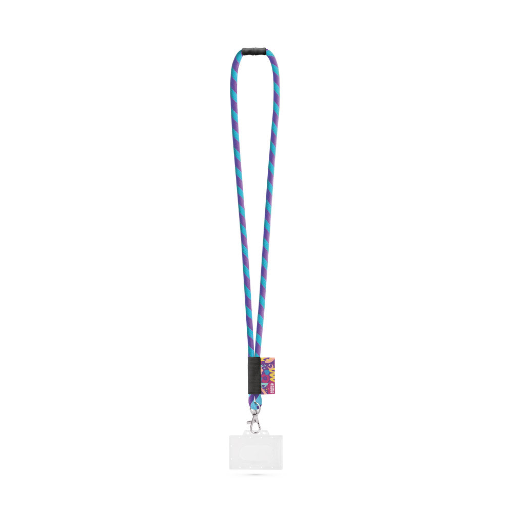 Watford. Set Lanyard Tube Long (Ø 7 Mm) With Hook Trigger Snap 9 Mm, Safety Lock Ø 7 Mm And Rigid Id Badge / Card Holder 91 X 68 Mm
