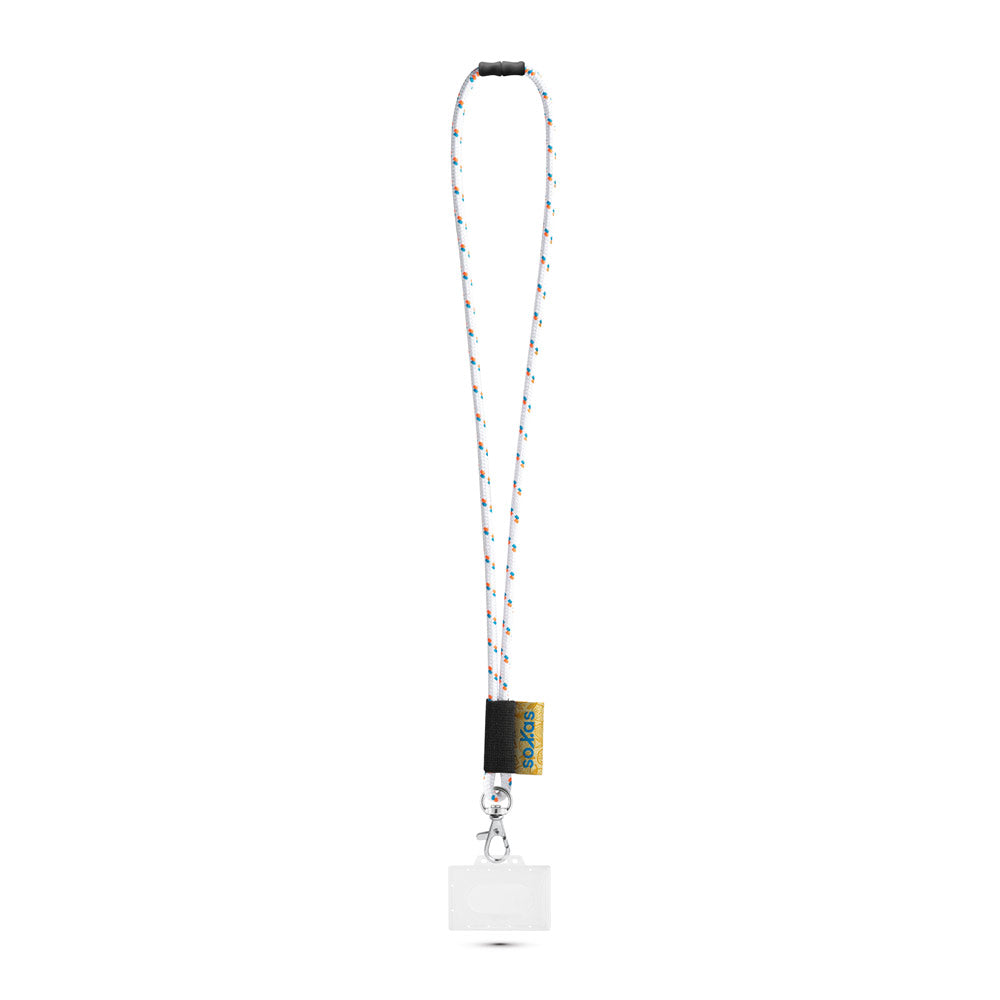Bridport. Set Lanyard Nautic Long (Ø 7 Mm) With Hook Trigger Snap 9 Mm, Safety Lock Ø 7 Mm And Rigid Id Badge / Card Holder 91 X 68 Mm