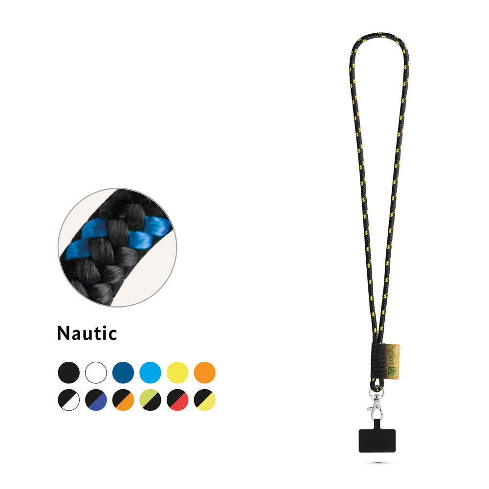 Stafford. Set Lanyard Nautic Long (Ø 7 Mm) With Hook Trigger Snap 9 Mm And Smartphone Holder