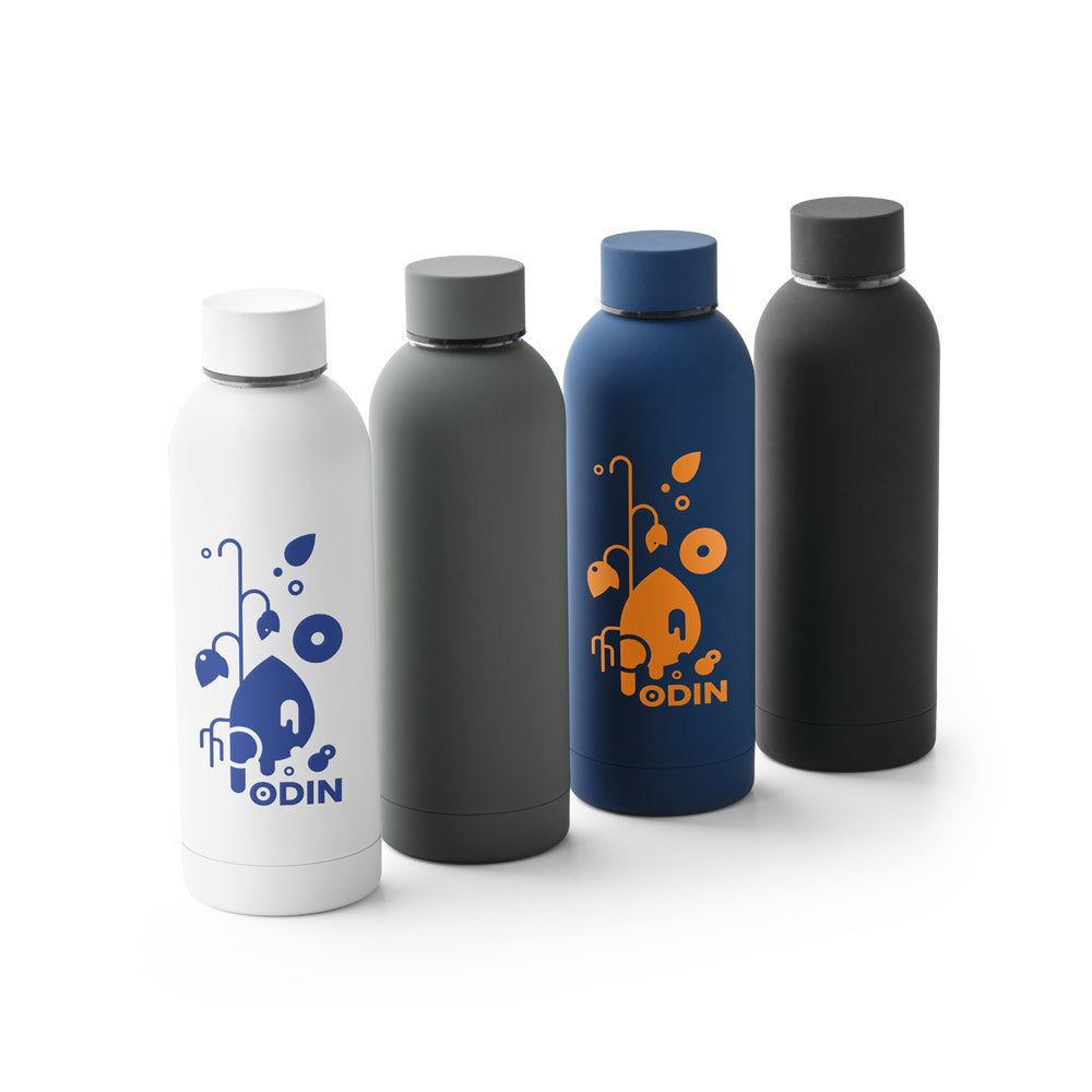Odin. Double Wall Vacuum Stainless Steel (36% Recycled) Bottle With Rubber Coating 550 Ml