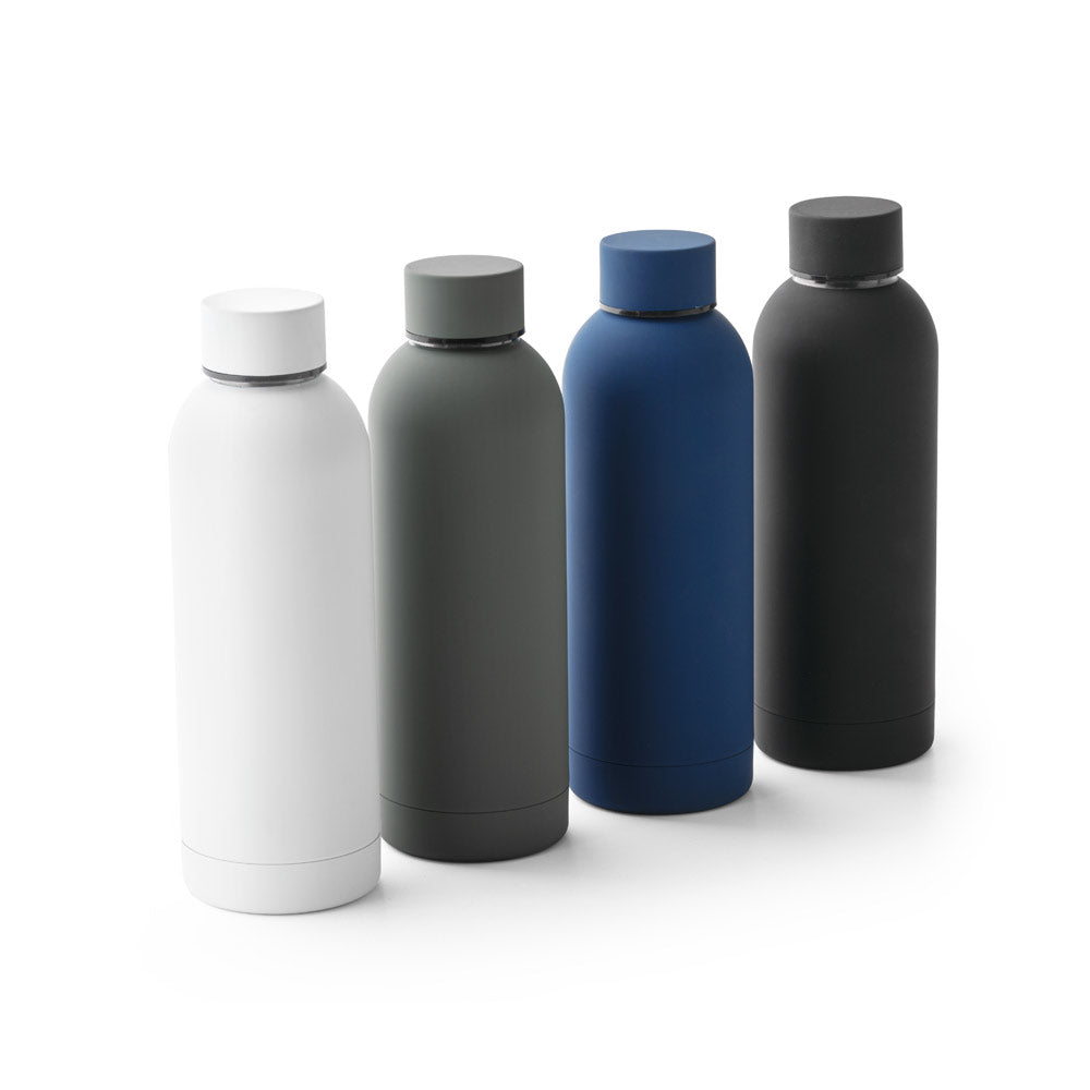Odin. Double Wall Vacuum Stainless Steel (36% Recycled) Bottle With Rubber Coating 550 Ml