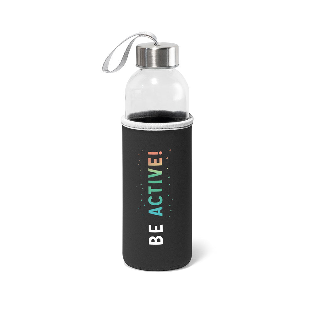 Raise. Glass And Stainless Steel Sport Bottle 520 Ml