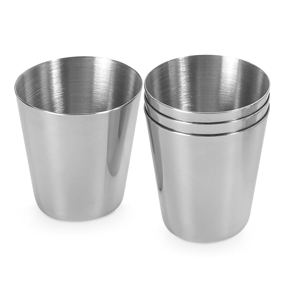 Himalayas. Set Of 4 Stainless Steel Cups 25 Ml