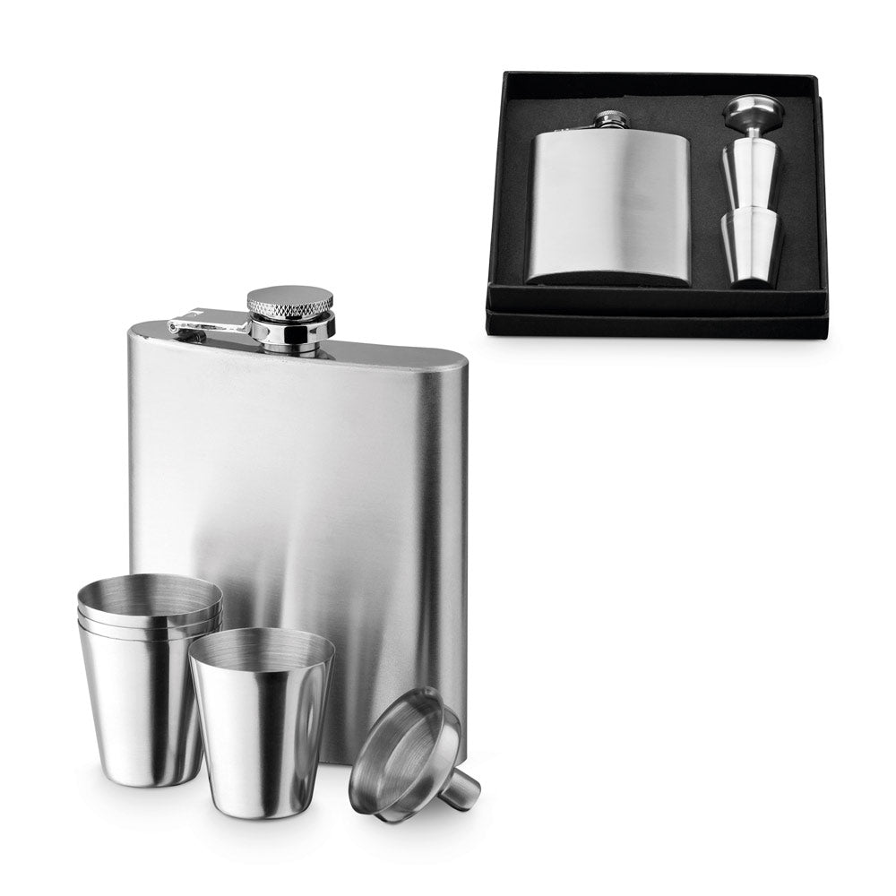 Novak. Stainless Steel Bottle And Glasses Set 200 Ml