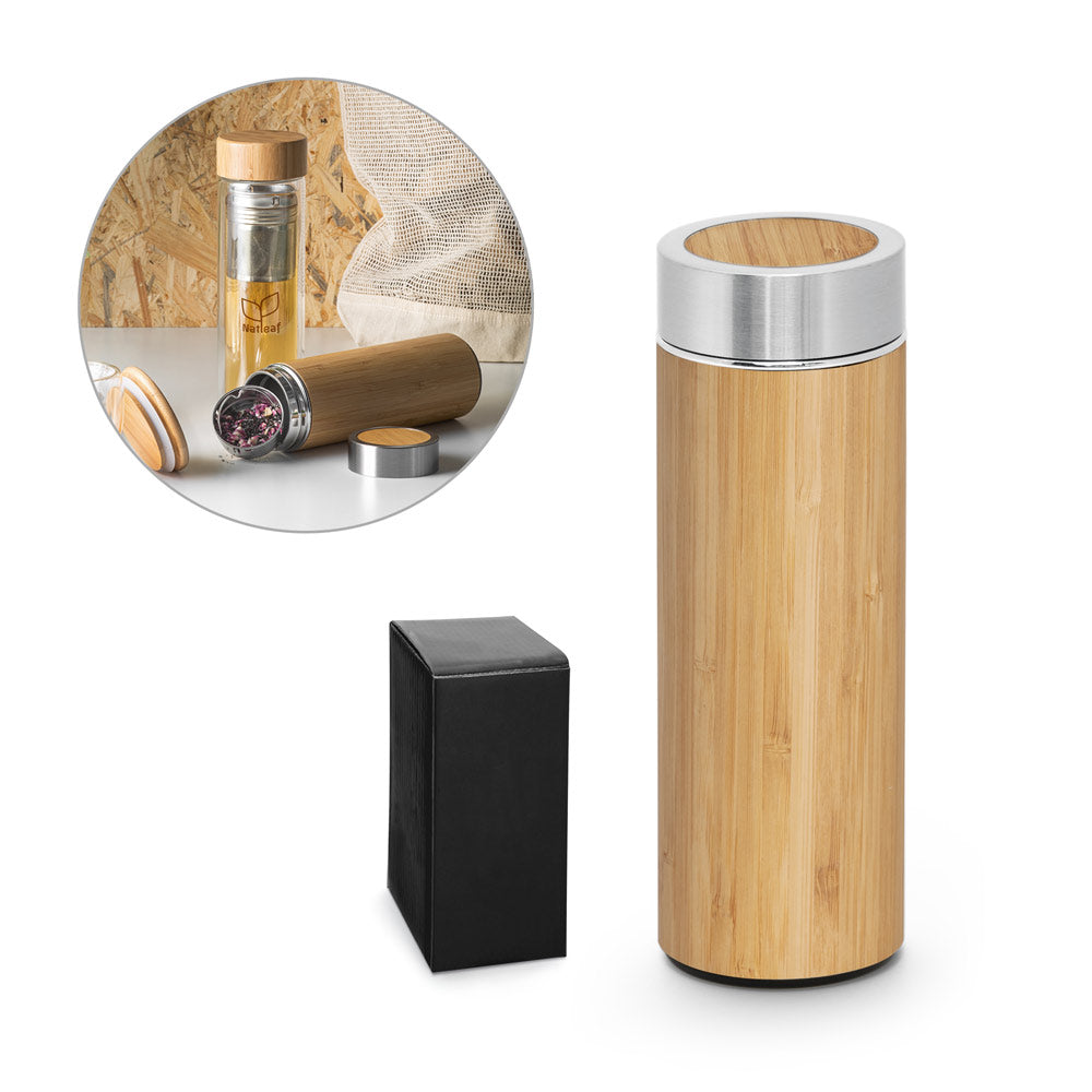 Naturel. Bamboo And Stainless Steel (90% Recycled) Thermal Bottle 430 Ml