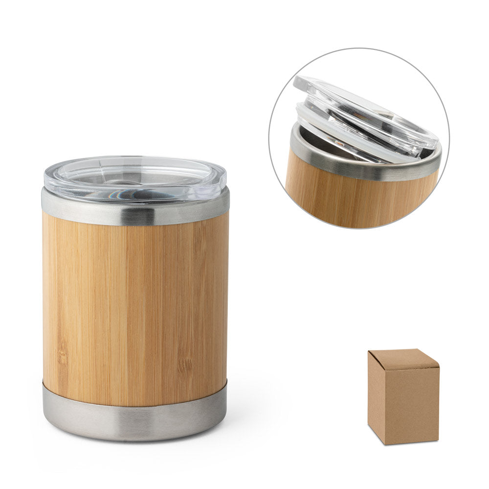 Lycka. Bamboo And Stainless Steel Cup 350 Ml