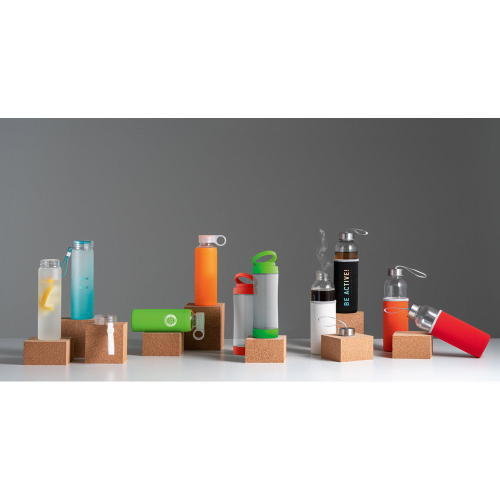Quintana. Glass Sports Bottle With Pp Cap 390 Ml