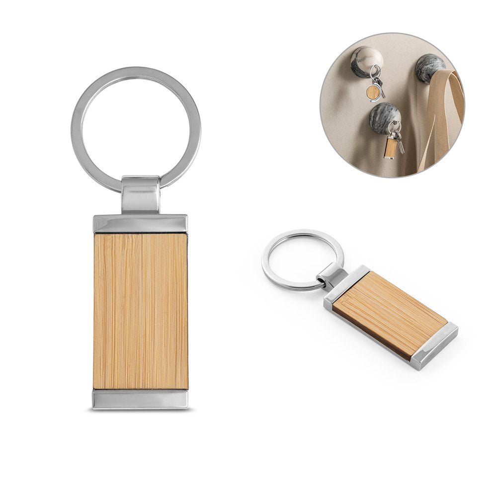 Homer. Rectangular Bamboo Keyring