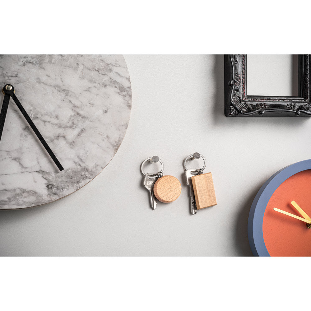 Stewie Round. Round Keyring In Beech Wood