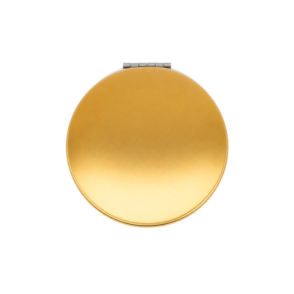 Kayla. Double-Sided Round Aluminum Mirror With Magnetic Closure