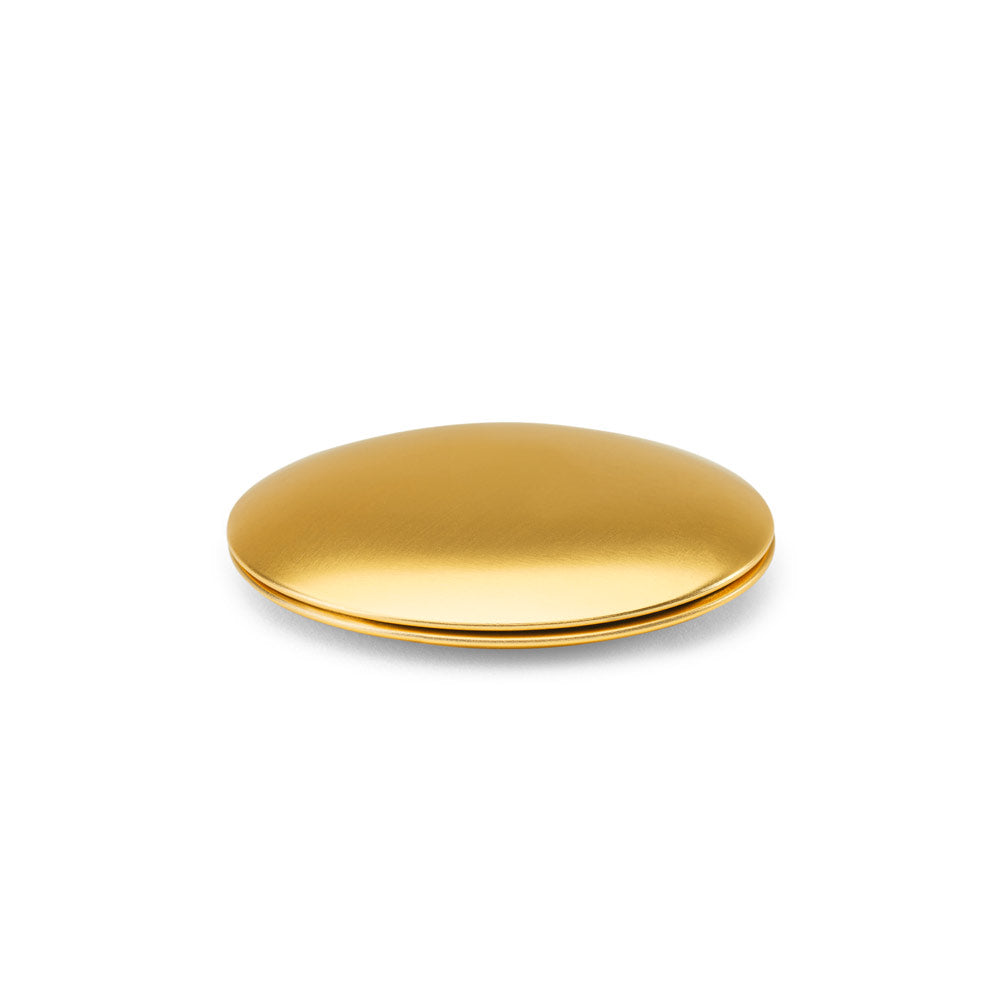 Kayla. Double-Sided Round Aluminum Mirror With Magnetic Closure