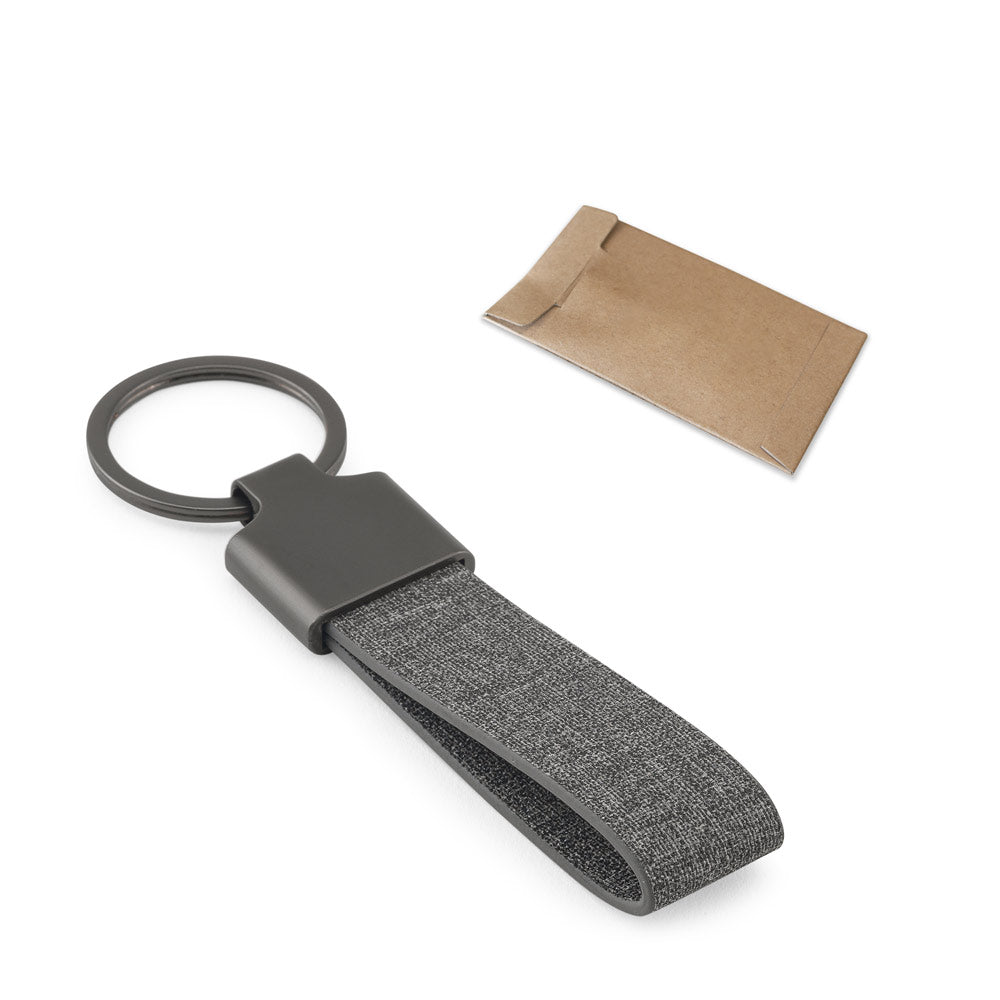 Raven. Rectangular-Shaped Keyring Made Of Metal And Recycled Pet (30% Recycled)