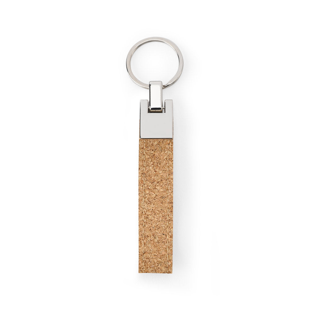 Evans. Set Consisting Of A Ballpoint And Key Ring, Both In Metal And Cork