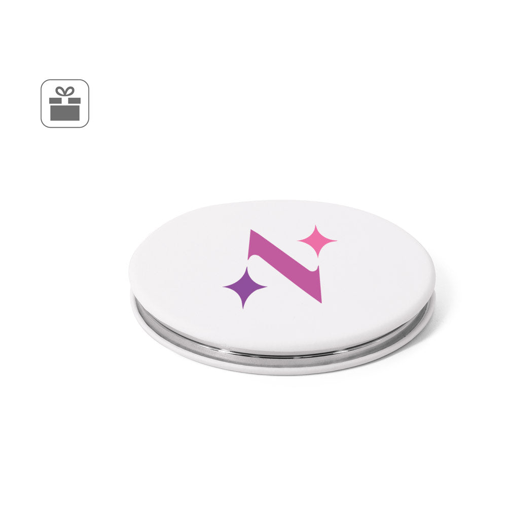Freya. Double-Sided Round Mirror With Matte Pu Exterior