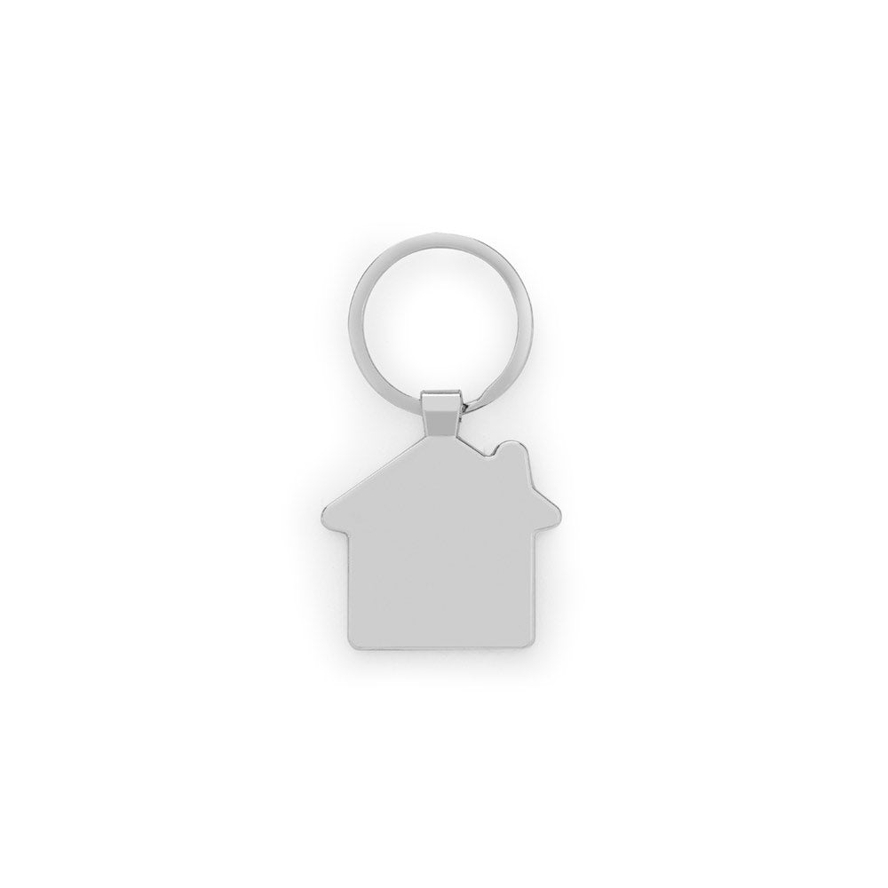 Gaston House. House-Shaped Iron Keychain In Zinc And Bamboo