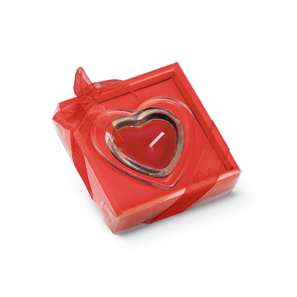 Sweet. Heart-Shaped Candle And Glass Base