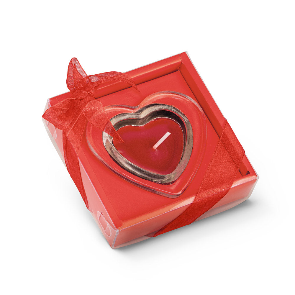 Sweet. Heart-Shaped Candle And Glass Base