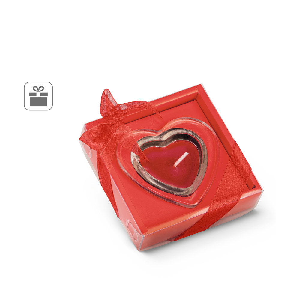 Sweet. Heart-Shaped Candle And Glass Base