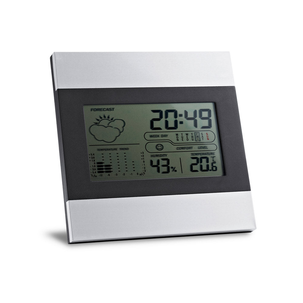 Dene. Desktop Weather Station With Aluminium And Abs Lcd Screen